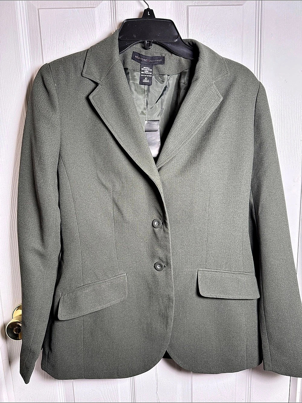 New York & Company Tailored Blazer Green Blazer Size 10 NWT